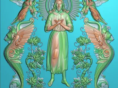 Jesus wood carving file stl for 3D print model 3D print model