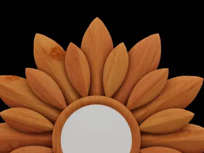 Flowered Mirror Design Low-poly 3D model