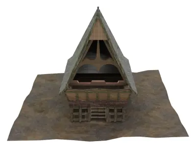 Rumah Adat Bolon - Suku Batak Free 3D model