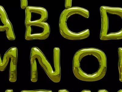 Alphabet and Numbers 3D Low-poly 3D model