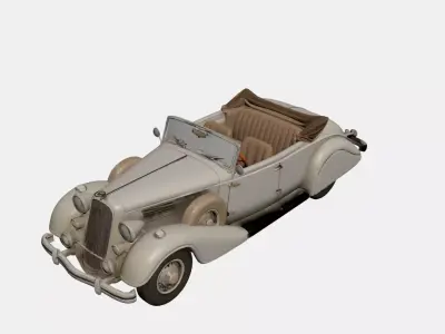 1930s Early Vintage Convertible Soft Top 3D model 3D model