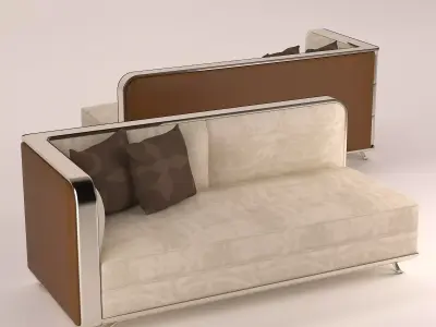 SOFA-Velvet and leather 3D model