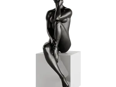 Finesse Decor Antoinette Doll Sculpture With Base 3D model