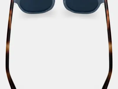 Toddy Sunglasses in Azure Crystal with Oak Barrel 3D model