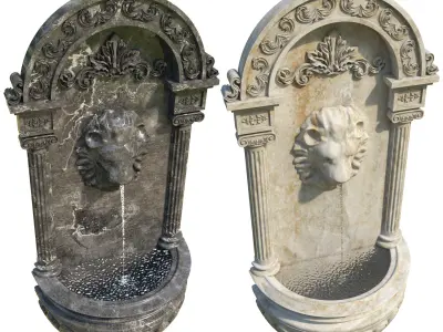 Classic Wall Fountain 05 3D model