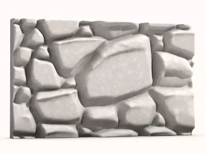 Tumbled Stone Wall High Poly 3D model