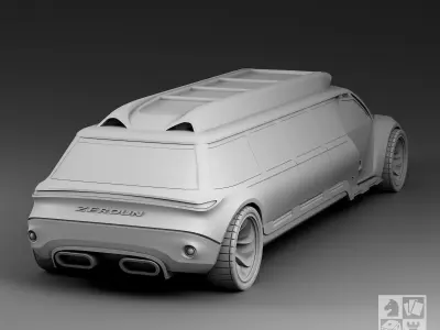 Futuristic limousine 3D print model