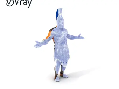 Spartan Warrior D Model  Rigged and Textured for Games and An... Low-poly 3D model