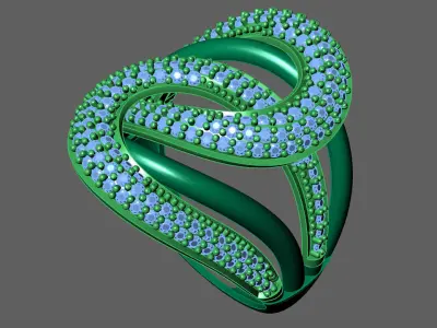 Womens Rings With Stone Ring Ready STL 3DM Models Rings women 3D print model 21