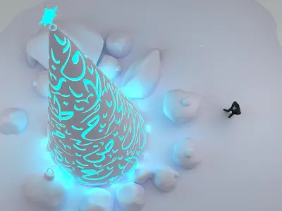 Arabic Alphabet Christmas Tree 3D model