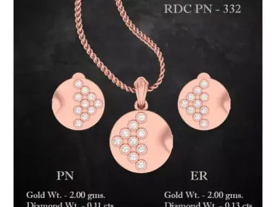 Pendant Earrings combo - 332 3D print model