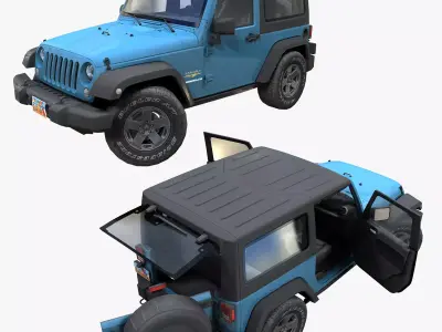 Jeep Wrangler Low-poly 3D model