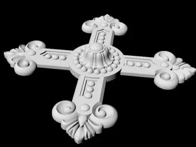 Central decor ornament for furniture 3D model 198