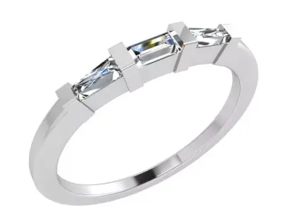 Baguette Band Ring 3777 3D print model