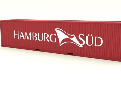 Shipping container Hamburg Sud Low-poly 3D model