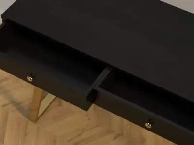 Modern Desk 02 Free low-poly 3D model