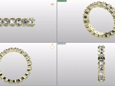 Full Eternity Diamond Band  Model RJ 88 3D print model