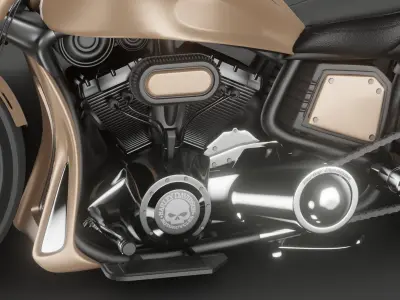 Harley Davidson Bike Low-poly 3D model