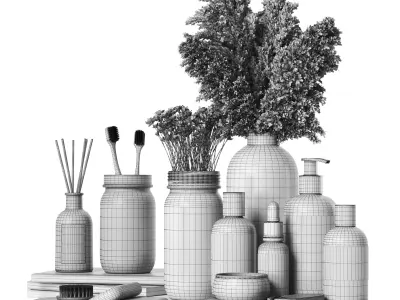 Decorative set fot  the bathroom 3D model