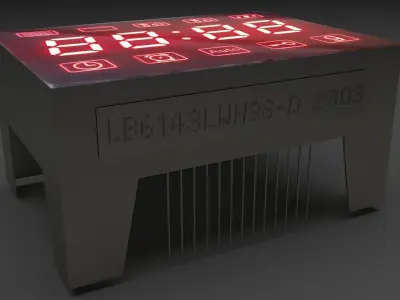 Illuminated Microwave 7 Segmented LED 3D model