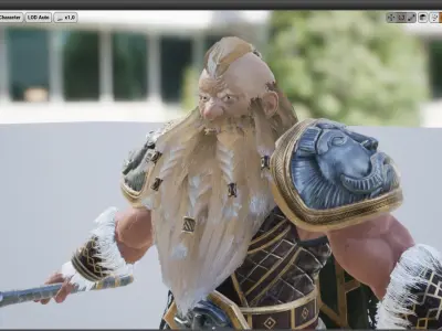 Dwarf Fighter Low-poly 3D model