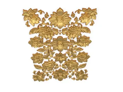 Classic carved decor ornament 415 3D model