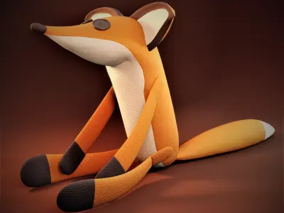 Stuffed Fox Low-poly 3D model