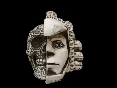 Mexican Skull Dual Face Free 3D model