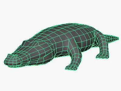 Low Poly Crocodile alligator Low-poly 3D model