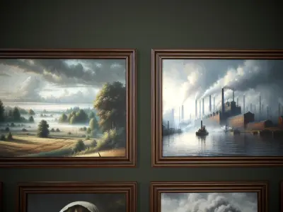 Vintage paintings Low-poly 3D model