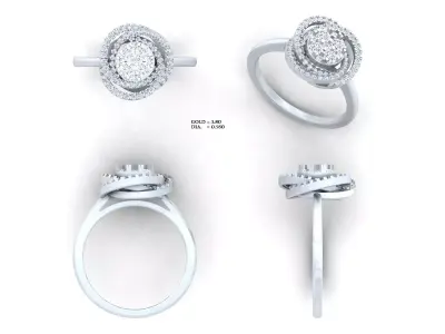 Diamond Ring For Women 3d Print Model 3D print model purchase