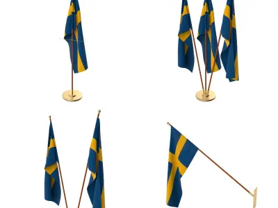 Sweeden Flag Pack 3D model