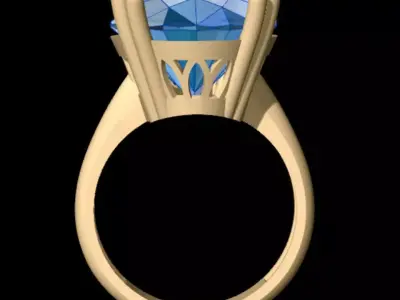 Classic Big Oval Ring 3D print model