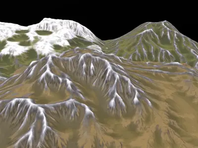 Background PBR Mountains Free low-poly 3D model