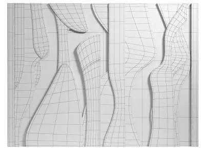 Decorativ panel wave 36 3D model