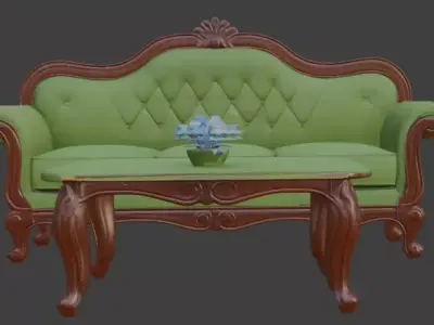 Disney style cartoon sofa set 3D model purchase