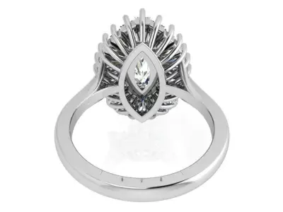 Marquise Diamond Cluster Ring 3557 3D print model