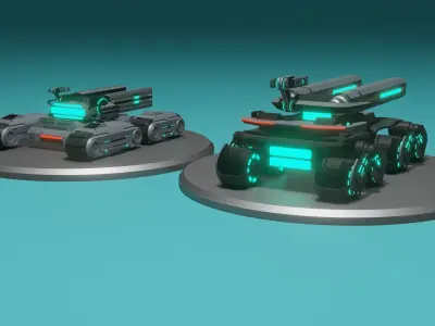 TANK-SCIFI Beginner Low-poly 3D model