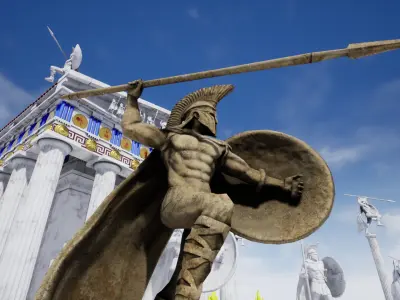 Spartan monument 1 Low-poly 3D model