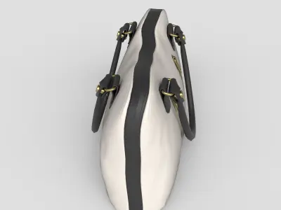 Low-poly Purse handbag with gold handles Low-poly 3D model