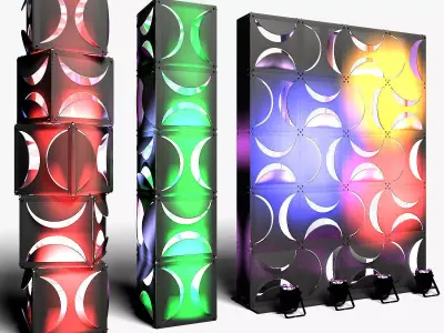 Stage Decor 18 ModularColumn Wall 3D Model Collection