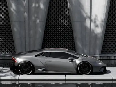 Office Automotive 3D Scene  3D Blender File 3D model