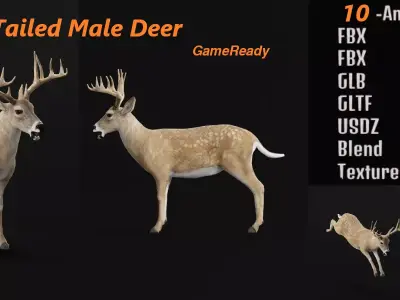 Virginia Deer Low-poly 3D model