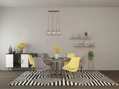 Table chair decorative SET 100 3D model