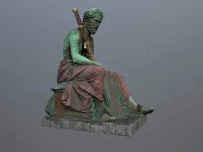 statue 4 Low-poly 3D model