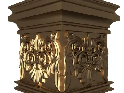 Carved Capital 01102 Low-poly 3D model