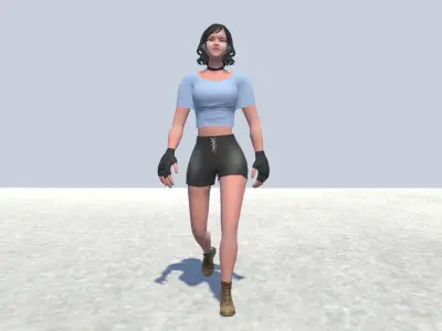 Tennis Girl Model Rigged Low-poly 3D model