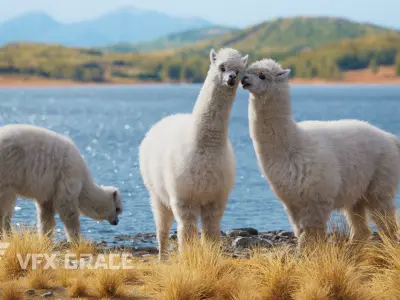 Alpaca Animated VFX Grace 3D model