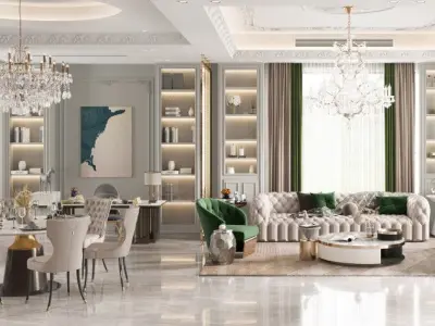 French luxury restaurant 3D model