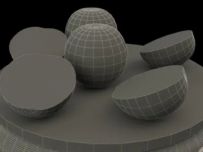 Chinese display stand with watermelon  3D model